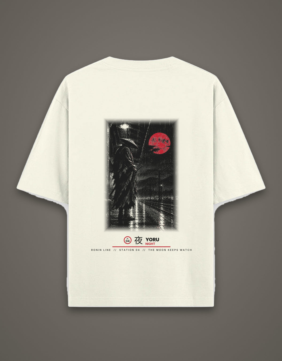 RL04 夜 Night — Oversized Tee · White