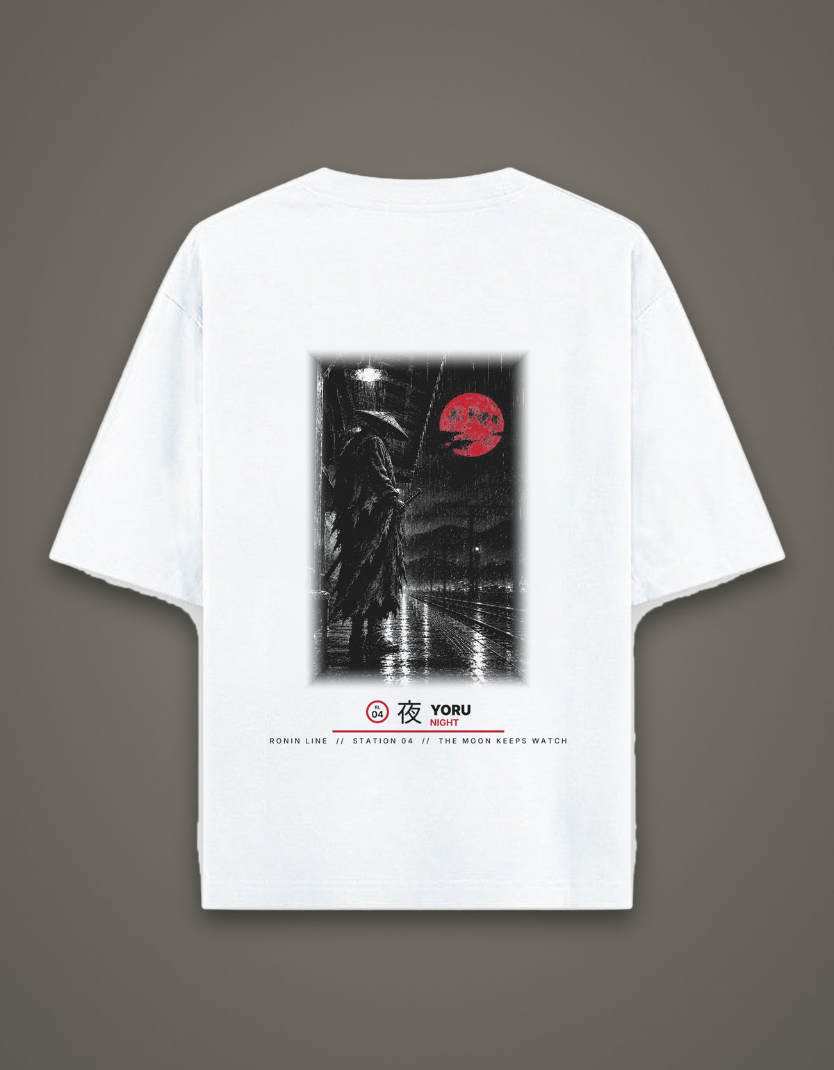 RL04 夜 Night — Oversized Tee · White
