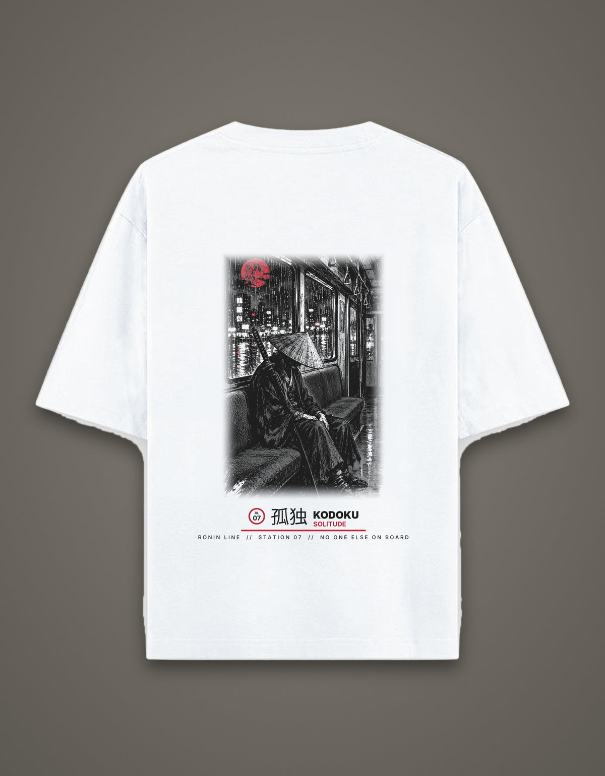 RL07 孤独 Solitude — Oversized Tee · White